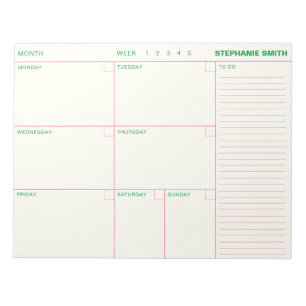 Notering om minimalistisk Personlig varje vecka me Anteckningsblock