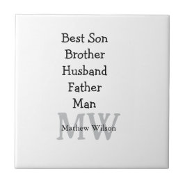 Noteringarna "Bäste man son make pappa" lägger til Kakelplatta