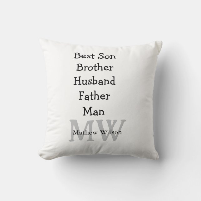 Noteringarna "Bäste man son make pappa" lägger til Kudde (Framsida)