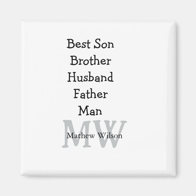 Noteringarna "Bäste man son make pappa" lägger til Magnet (Framsidan)