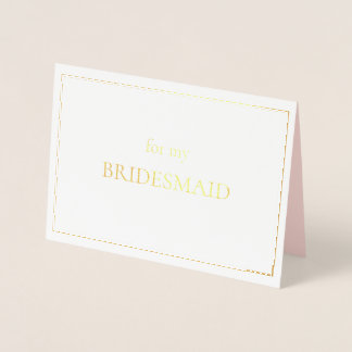 Noteringsdag för en Bridesmaid Folierat Kort