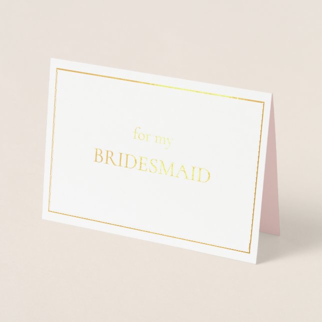 Noteringsdag för en Bridesmaid Folierat Kort (Framsida)