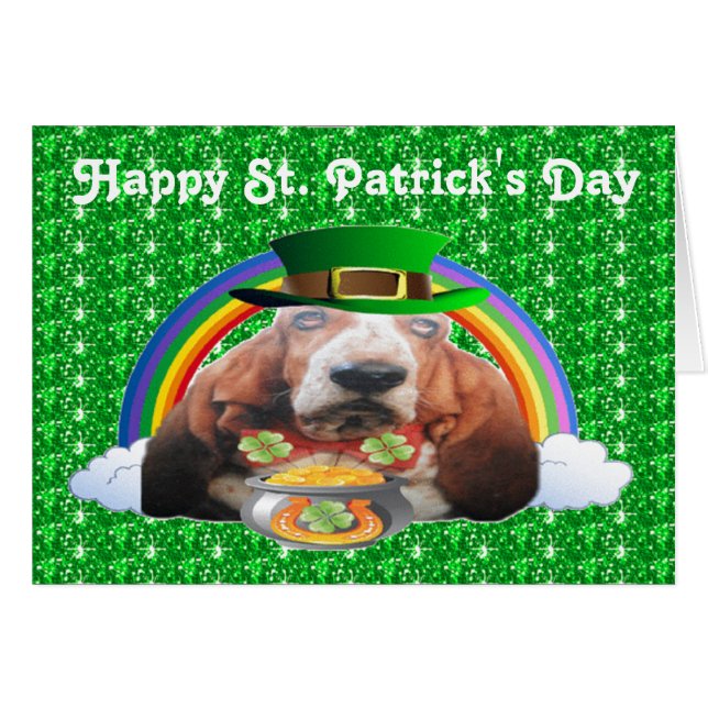 Noteringskort Hound Lycklig St. Patrick's Day OBS Kort (Framsidan Horizontal)