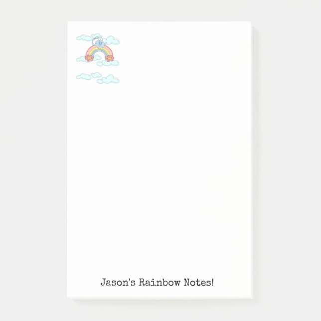 Notes Blue Elephant Clouds Post-it Block (Framsida)