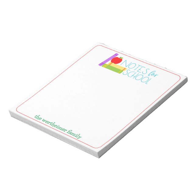 Notes for School Notepad Anteckningsblock (Roterad)