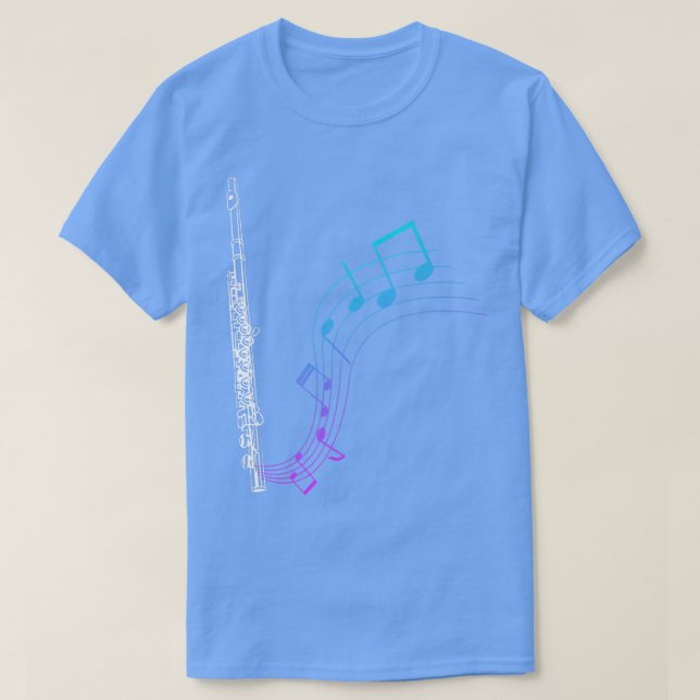 Notes Music Sheet Transverse Flute2121 T Shirt (Design framsida)