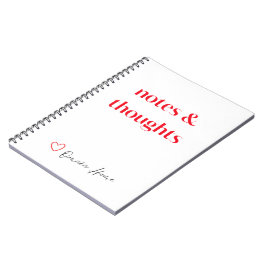 Notes & Thoughts Minimal Typography Anteckningsbok