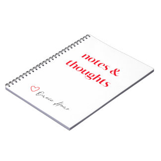Notes & Thoughts Minimal Typography Anteckningsbok