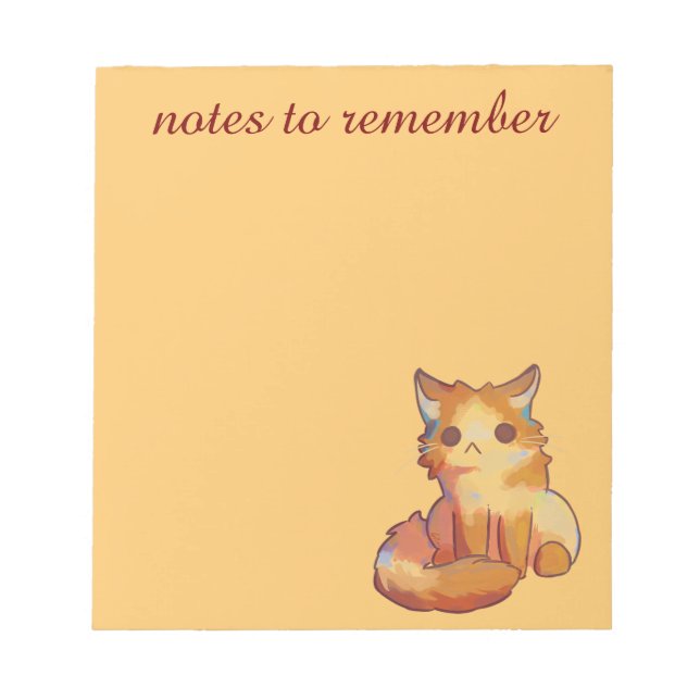 Notes to remember, Cat, kitten, poes Anteckningsblock (Framsida)