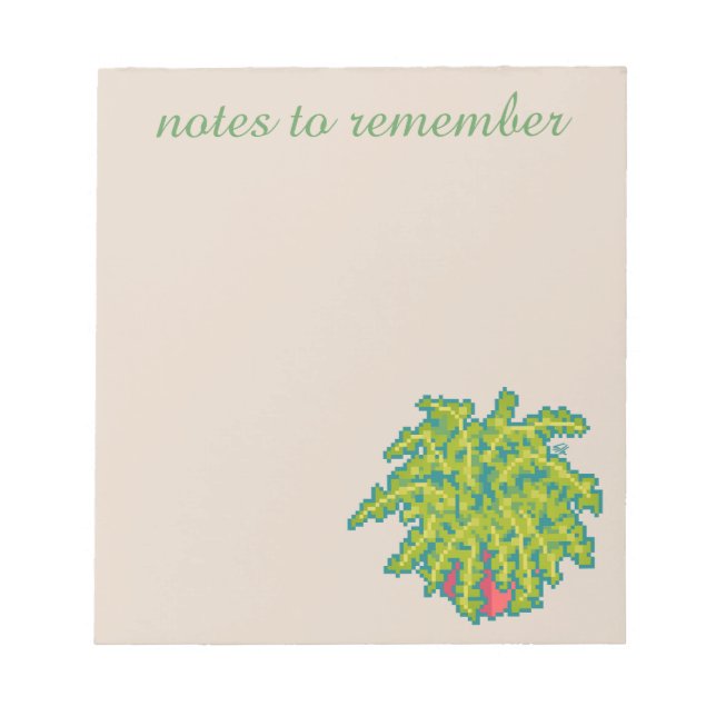 Notes to remember, Fern, varen, pixel art Anteckningsblock (Framsida)