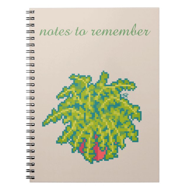 Notes to remember, Fern, varen, pixel art Anteckningsbok (Framsidan)