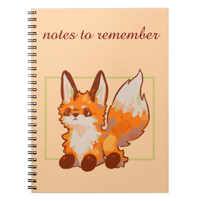 Notes to remember, Fox, vosje Anteckningsbok (Framsidan)