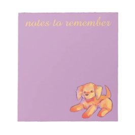 Notes to remember, golden retriever puppy anteckningsblock