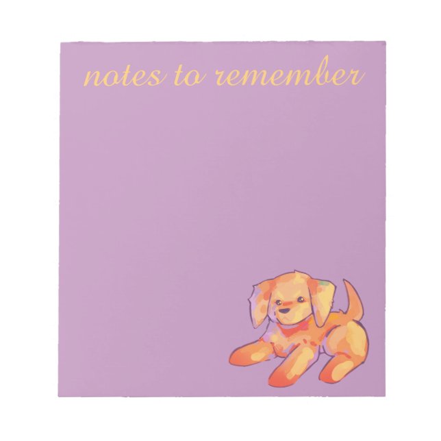 Notes to remember, golden retriever puppy  anteckningsblock (Framsida)