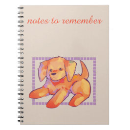 Notes to remember, golden retriever puppy anteckningsbok