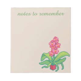 Notes to remember, orchid , pixel art anteckningsblock