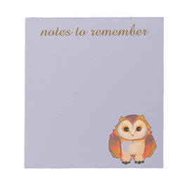 Notes to remember owl. anteckningsblock