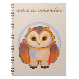 Notes to remember owl. anteckningsbok