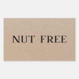 Nötfri allergisäker matlagning rektangulärt klistermärke