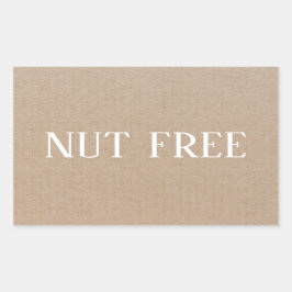 Nötfri allergisäker matlagning rektangulärt klistermärke