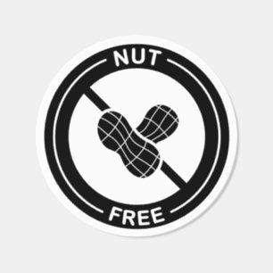 Nötfri mat Allergi Liten Företag Förpackning Runt Klistermärke