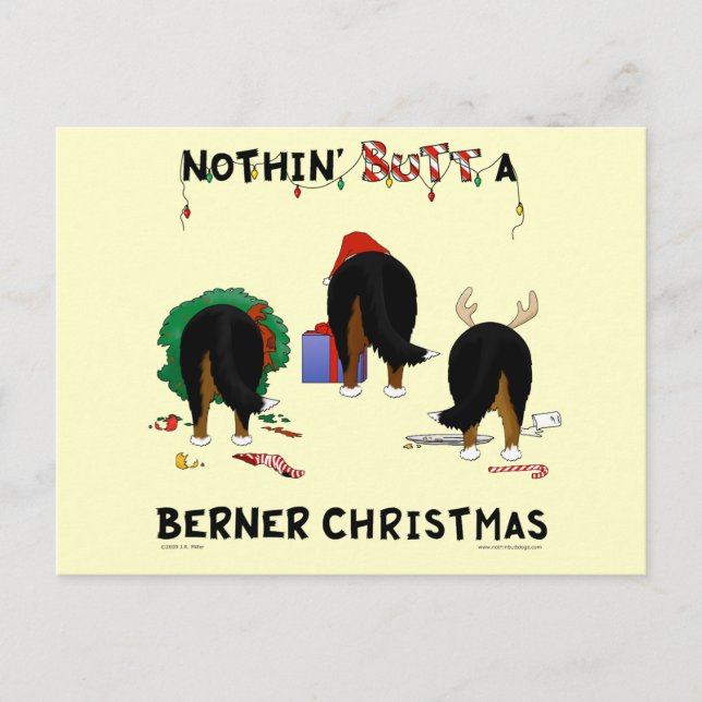 Nothin-Butt A Berner-jul Helg Vykort (Framsida)