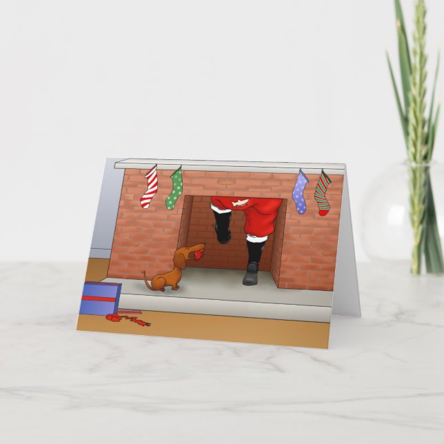 Nothin-Butt a doxie jul Helgkort (Framsida)