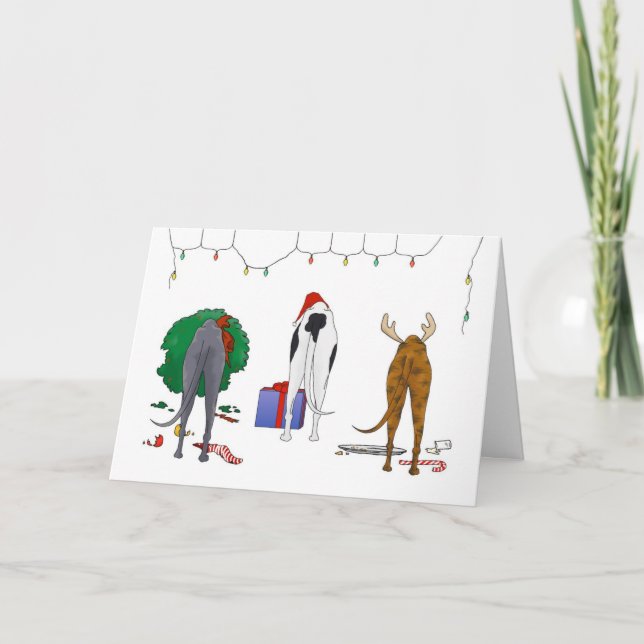 Nothin-Butt a Greyhound-jul Helgkort (Framsida)