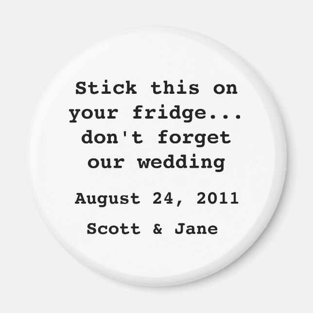 Nothin' Finare Bröllop Magnet (Framsidan)