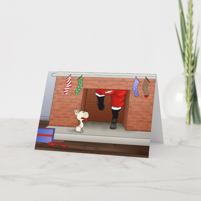 Nothin'Butt A Frenchie jul Helgkort (Framsida)