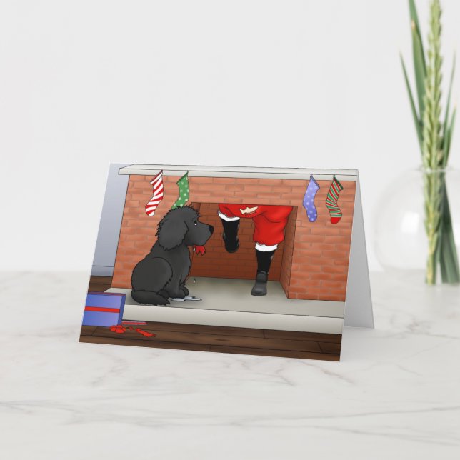 Nothin'Butt A Newfie Jul Helgkort (Framsida)