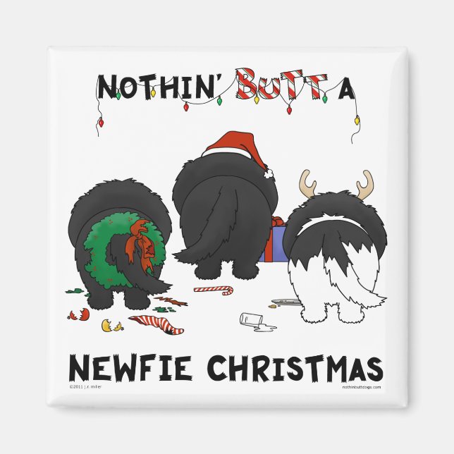 Nothin'Butt A Newfie Jul Magnet (Framsidan)