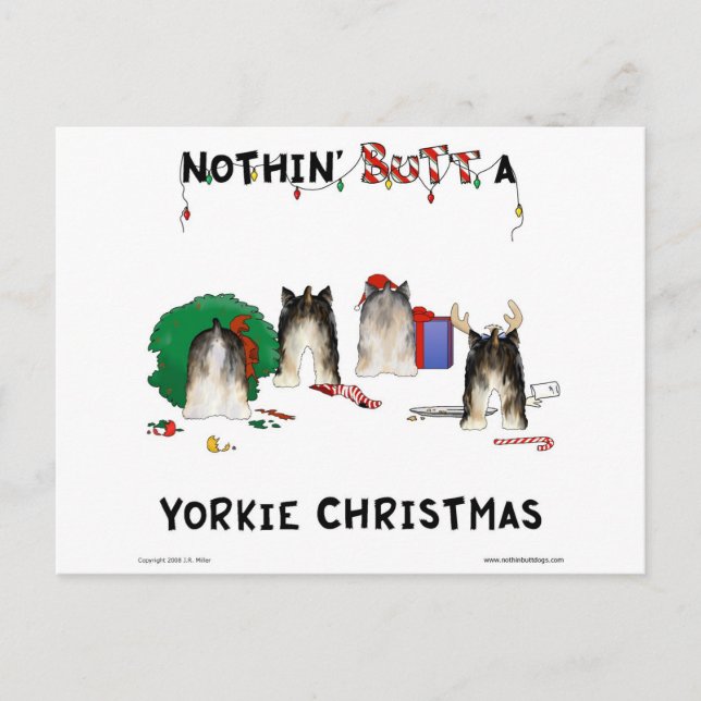 Nothin'Butt A Yorkie jul Helg Vykort (Framsida)