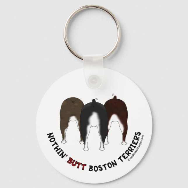 Nothin'Butt Boston Terriers Nyckelring (Framsida)