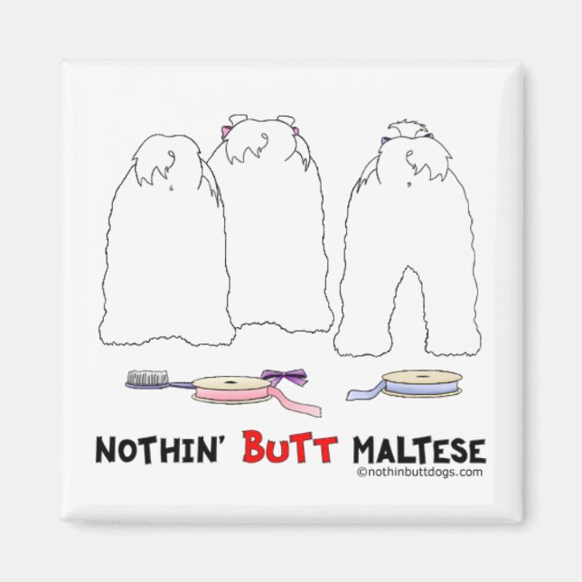 Nothin'Butt Maltese Magnet (Framsidan)