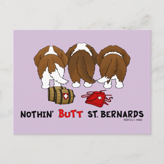Nothin'Butt St. Bernards Vykort (Framsida)