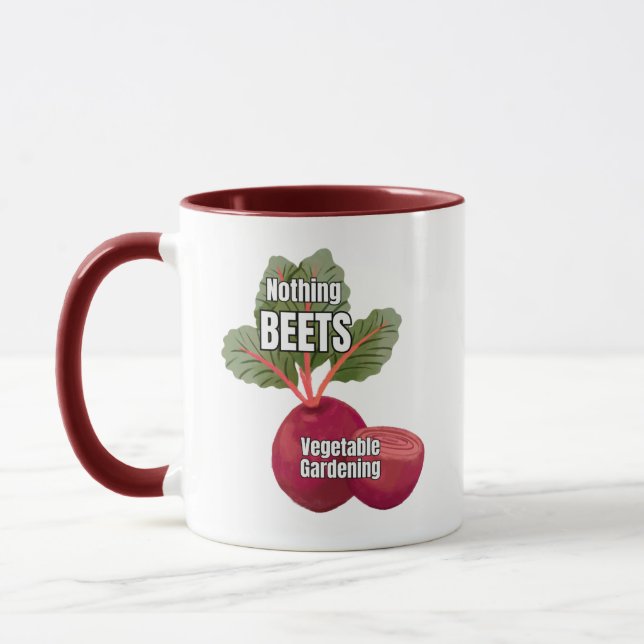 "Nothing Beets Vegetable Gardening" Coffee Mug Mugg (Vänster)