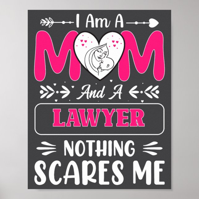 Nothing Es Me Funny Lawyer Mom Quote  Poster (Framsidan)