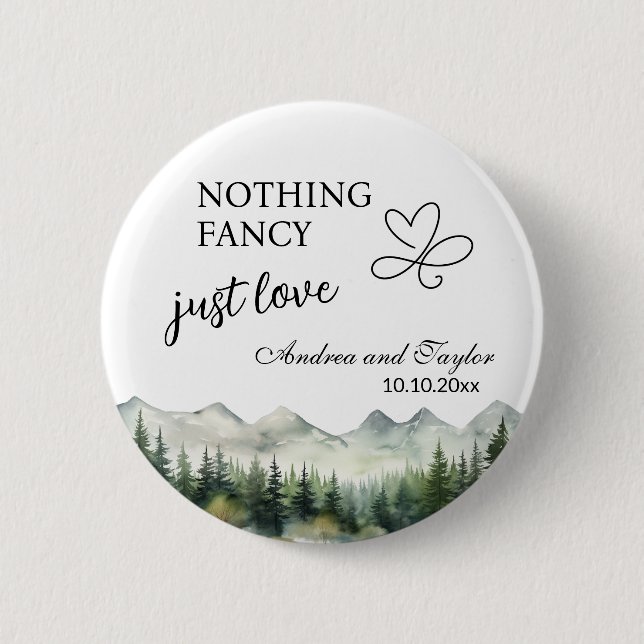 Nothing Fancy Just Love Elegant Wedding favor Knapp (Framsida)