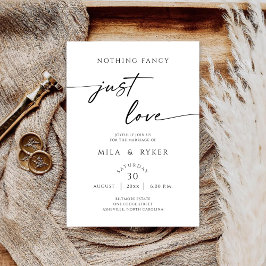 Nothing Fancy Just Love Elegant Wedding Invitation Spara Datumet