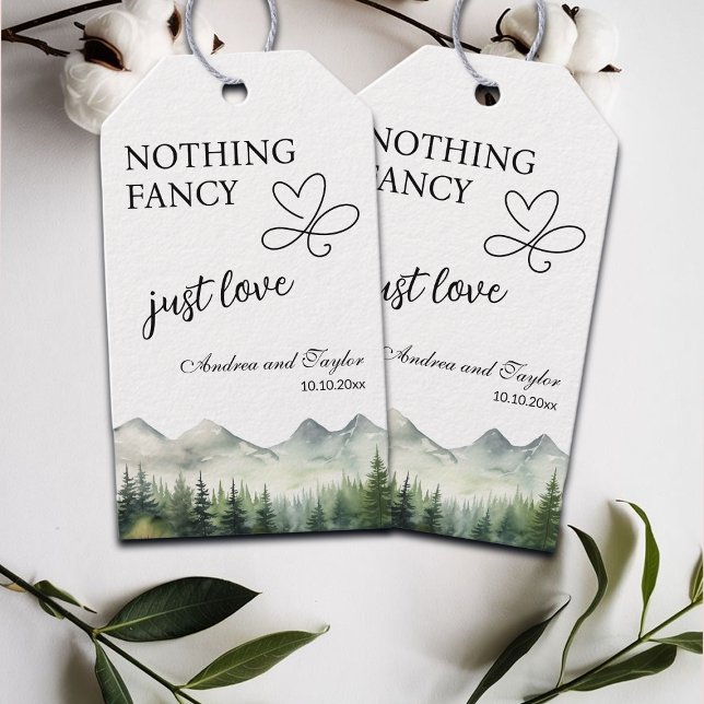 Nothing Fancy Just Love Elegant Wedding Presentetikett (Skapare uppladdad)