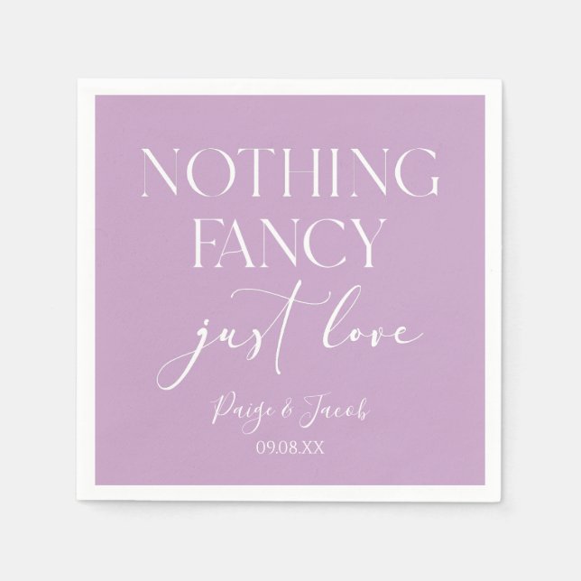 Nothing Fancy Just Love Minimalist Casual Wedding Pappersservett (Framsidan)