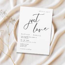 Nothing Fancy Just Love Minimalist Elegant wedding Inbjudningar