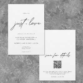 Nothing Fancy Just Love Minimalist Wedding Inbjudningar