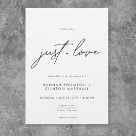 Nothing Fancy Just Love Minimalist Wedding Inbjudningar