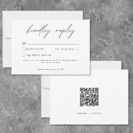 Nothing Fancy Just Love Minimalist Wedding QR Code OSA Kort