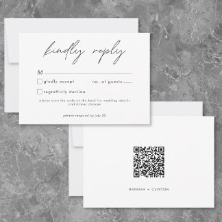 Nothing Fancy Just Love Minimalist Wedding QR Code OSA Kort