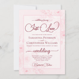 Nothing Fancy Just Love Pink Peonies Boho Wedding Inbjudningar