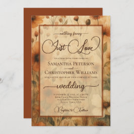 Nothing Fancy Just Love Sienna Boho Floral Wedding Inbjudningar