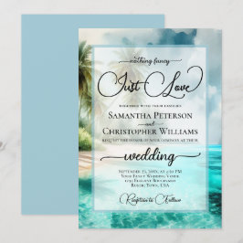 Nothing Fancy Just Love Tropical Beach Wedding Inbjudningar